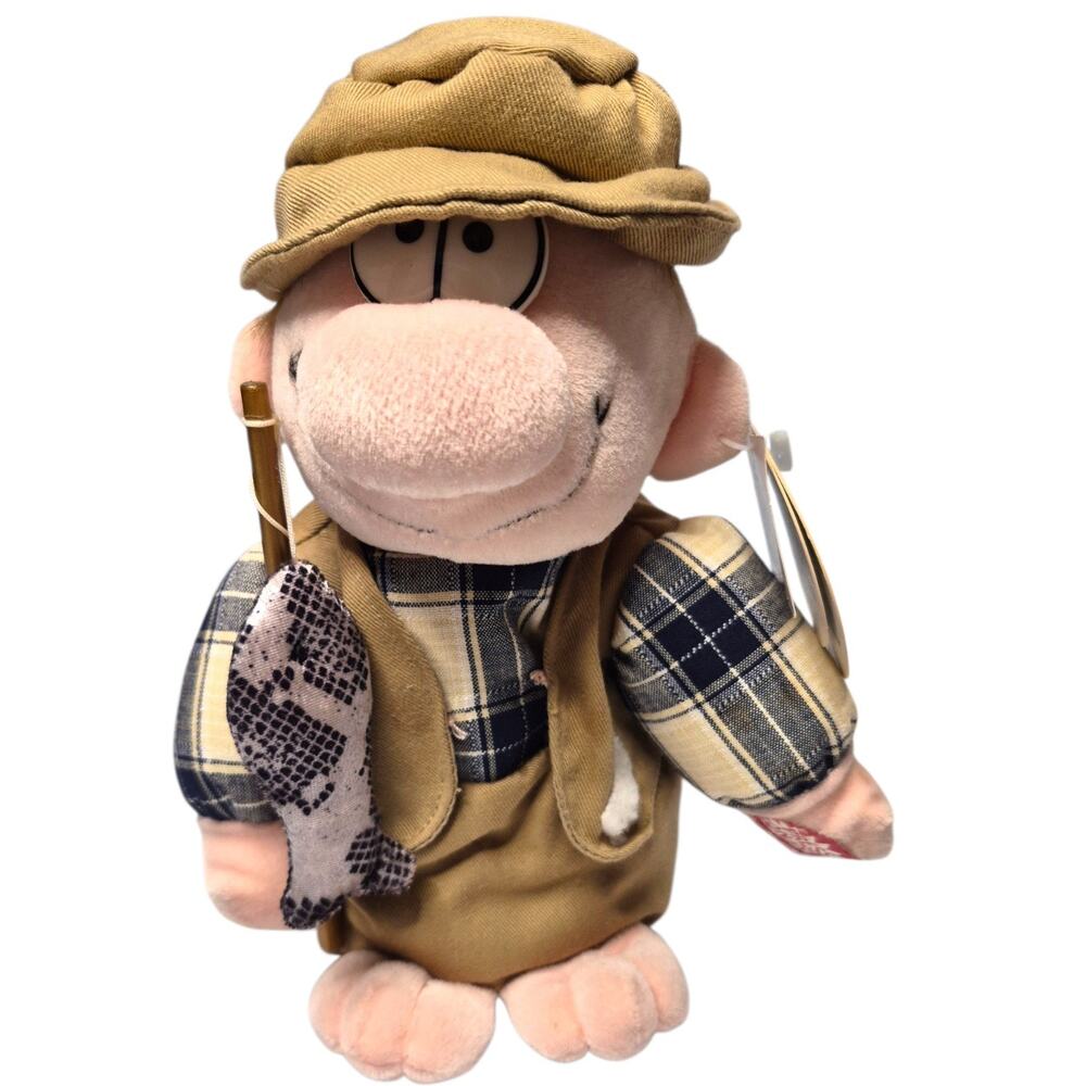 Animated Singing Fishermen Plush Battery Operated Vintage Tags Tested Works 9 In